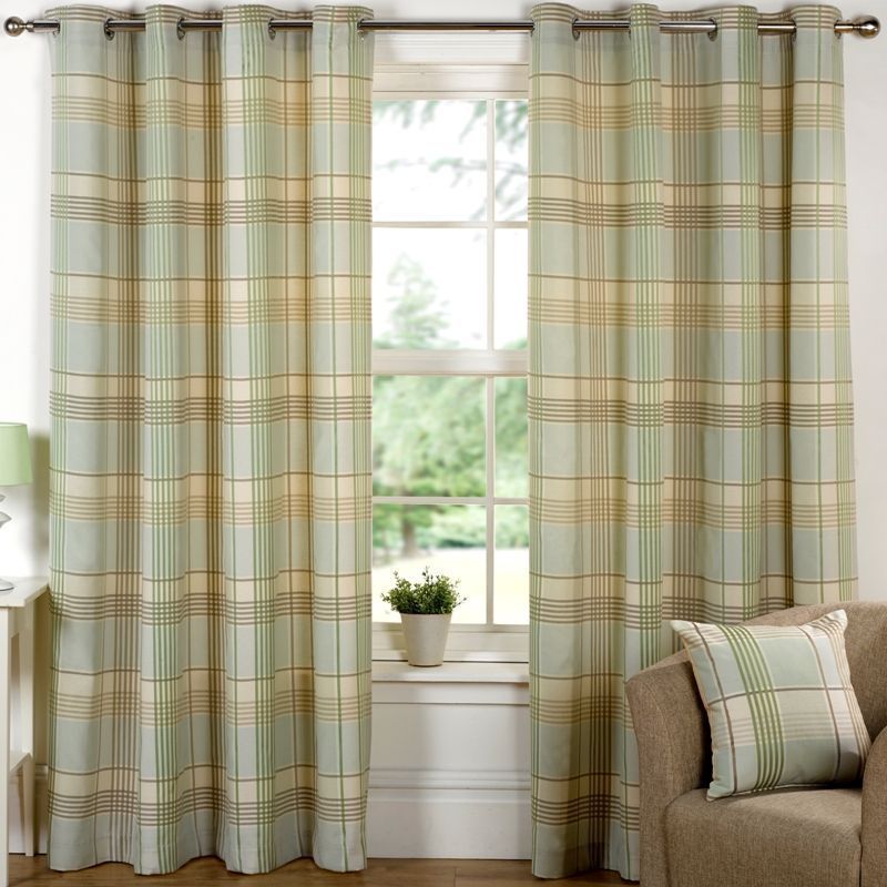 Hamilton Check Curtains (45" Width x 72" Drop) - Meadow